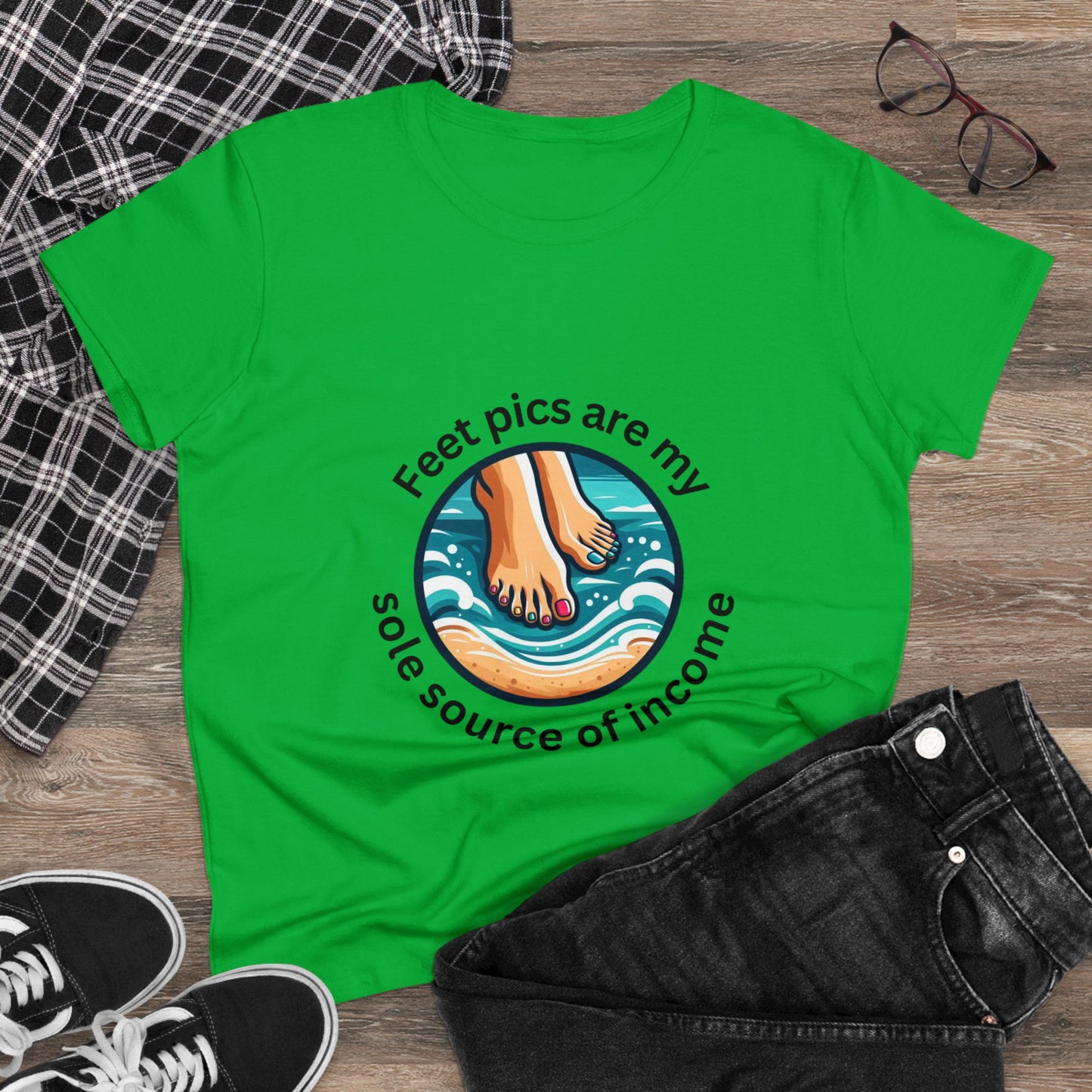 Feet pics are my sole source of income - Women's Midweight Cotton Tee