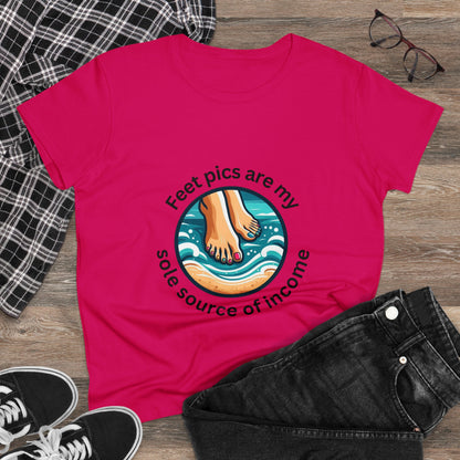 Feet pics are my sole source of income - Women's Midweight Cotton Tee